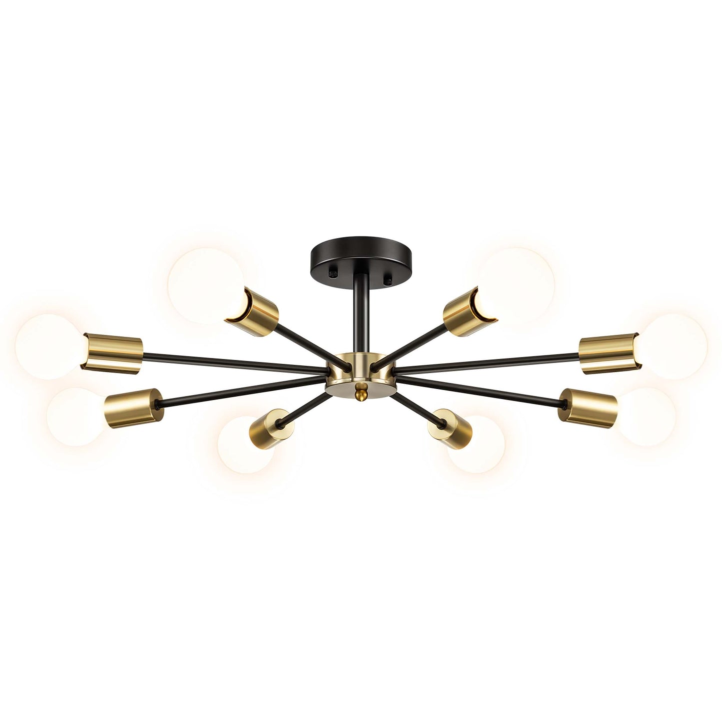 Lampada semi-incassata Sputnik nera/oro da soffitto per soggiorno/cucina/ufficio/camera da letto/ingresso