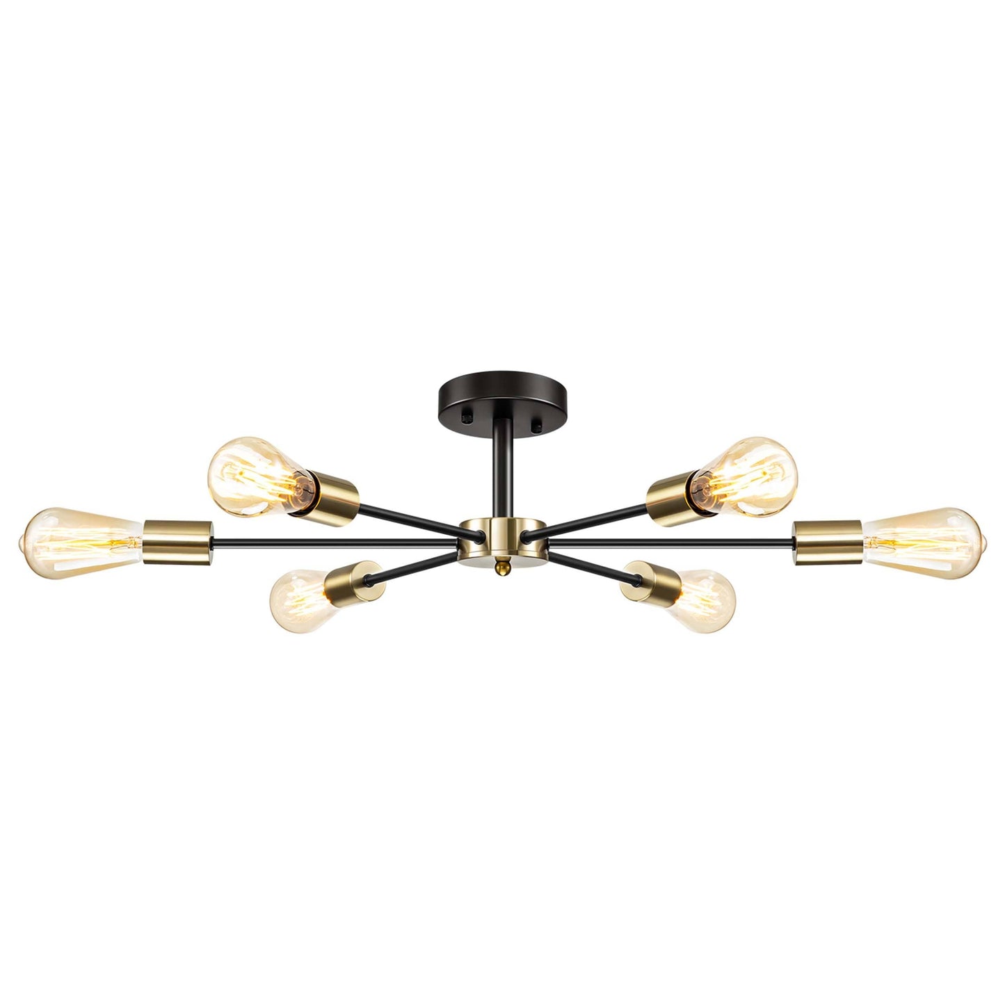 Lampada semi-incassata Sputnik nera/oro da soffitto per soggiorno/cucina/ufficio/camera da letto/ingresso