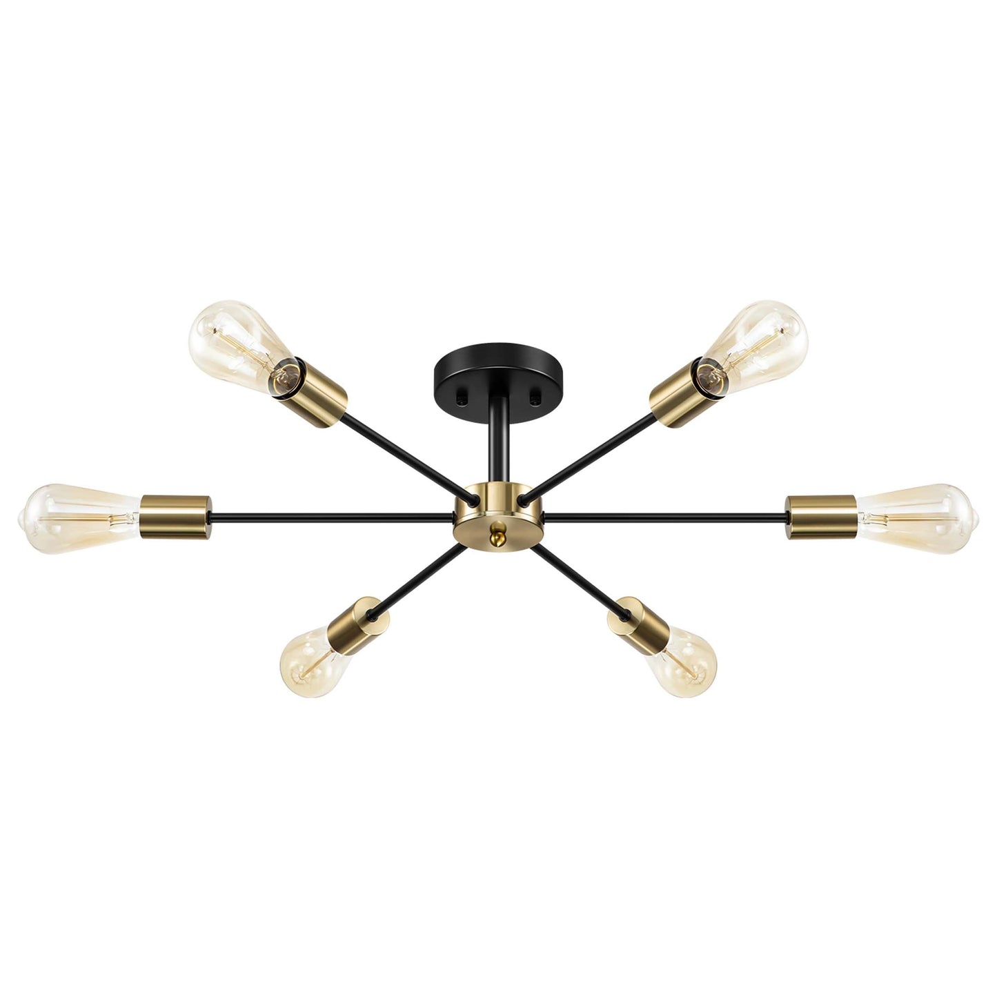 Lampada semi-incassata Sputnik nera/oro da soffitto per soggiorno/cucina/ufficio/camera da letto/ingresso