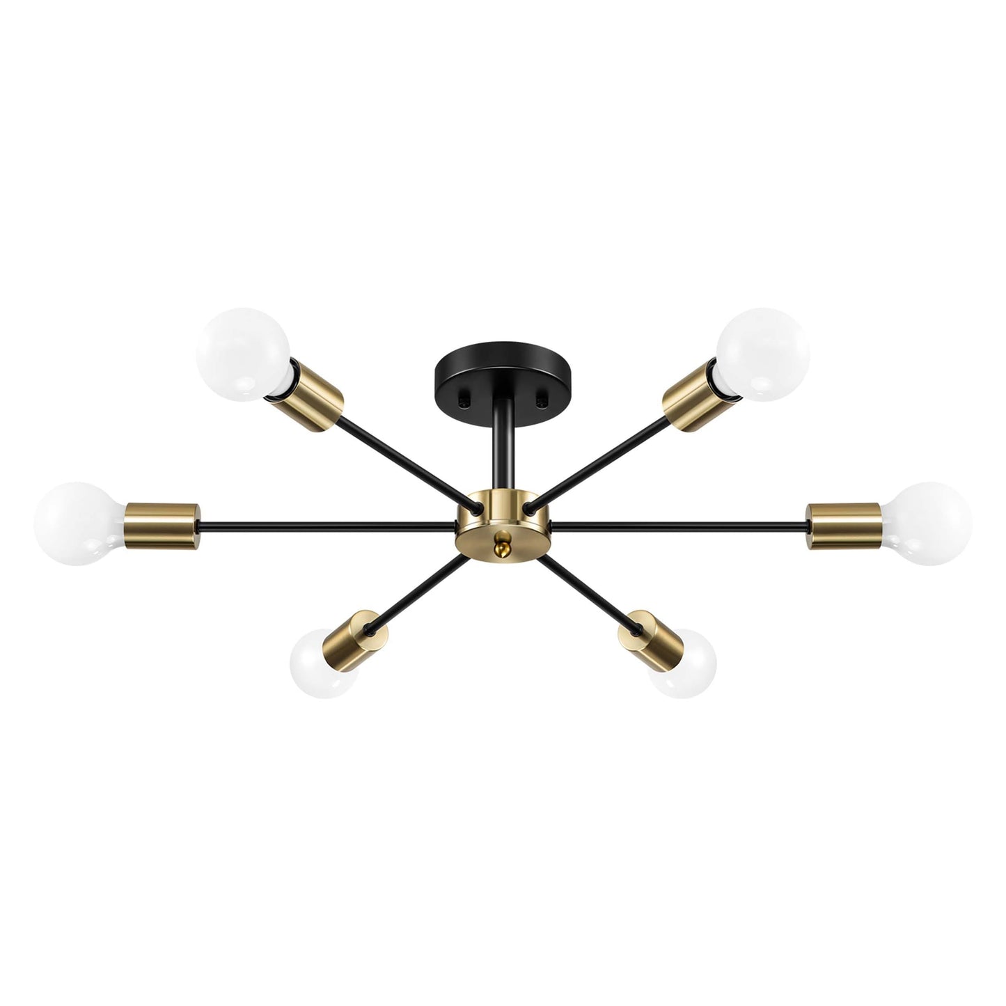 Lampada semi-incassata Sputnik nera/oro da soffitto per soggiorno/cucina/ufficio/camera da letto/ingresso