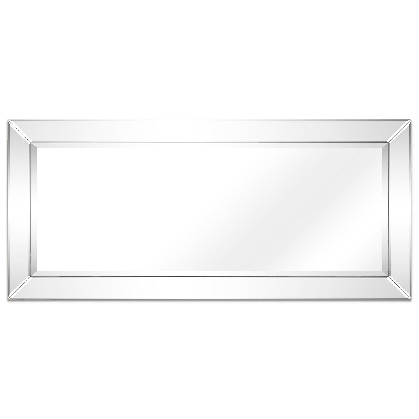 Specchio da parete rettangolare smussato trasparente HD per bagno, toeletta, specchi da camera da letto, 3 misure