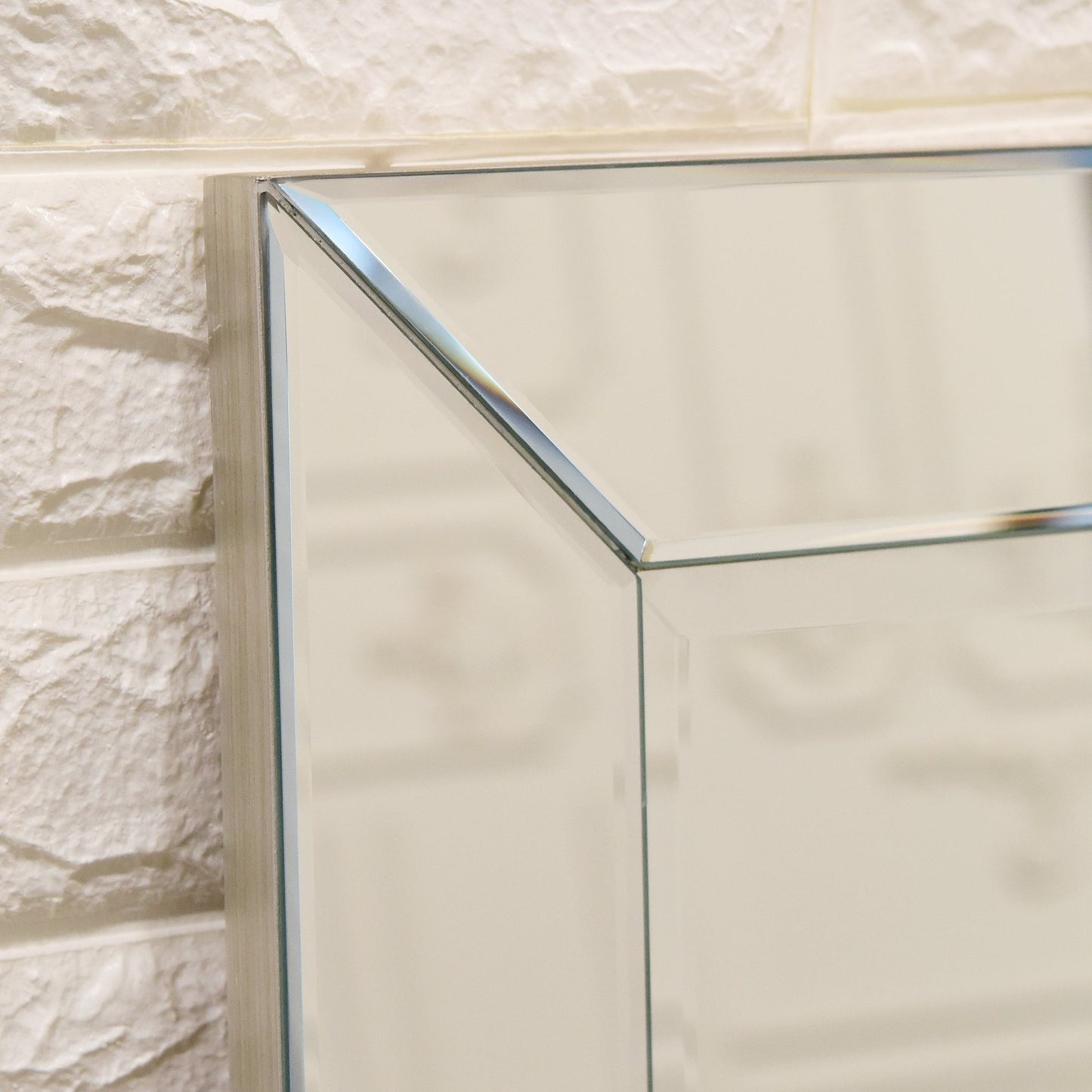Specchio da parete rettangolare smussato trasparente HD per bagno, toeletta, specchi da camera da letto, 3 misure