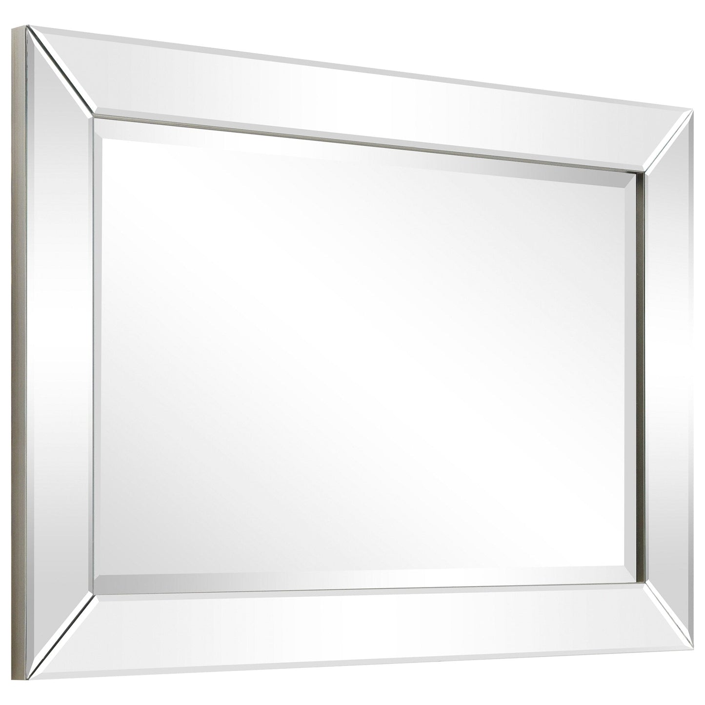 Specchio da parete rettangolare smussato trasparente HD per bagno, toeletta, specchi da camera da letto, 3 misure