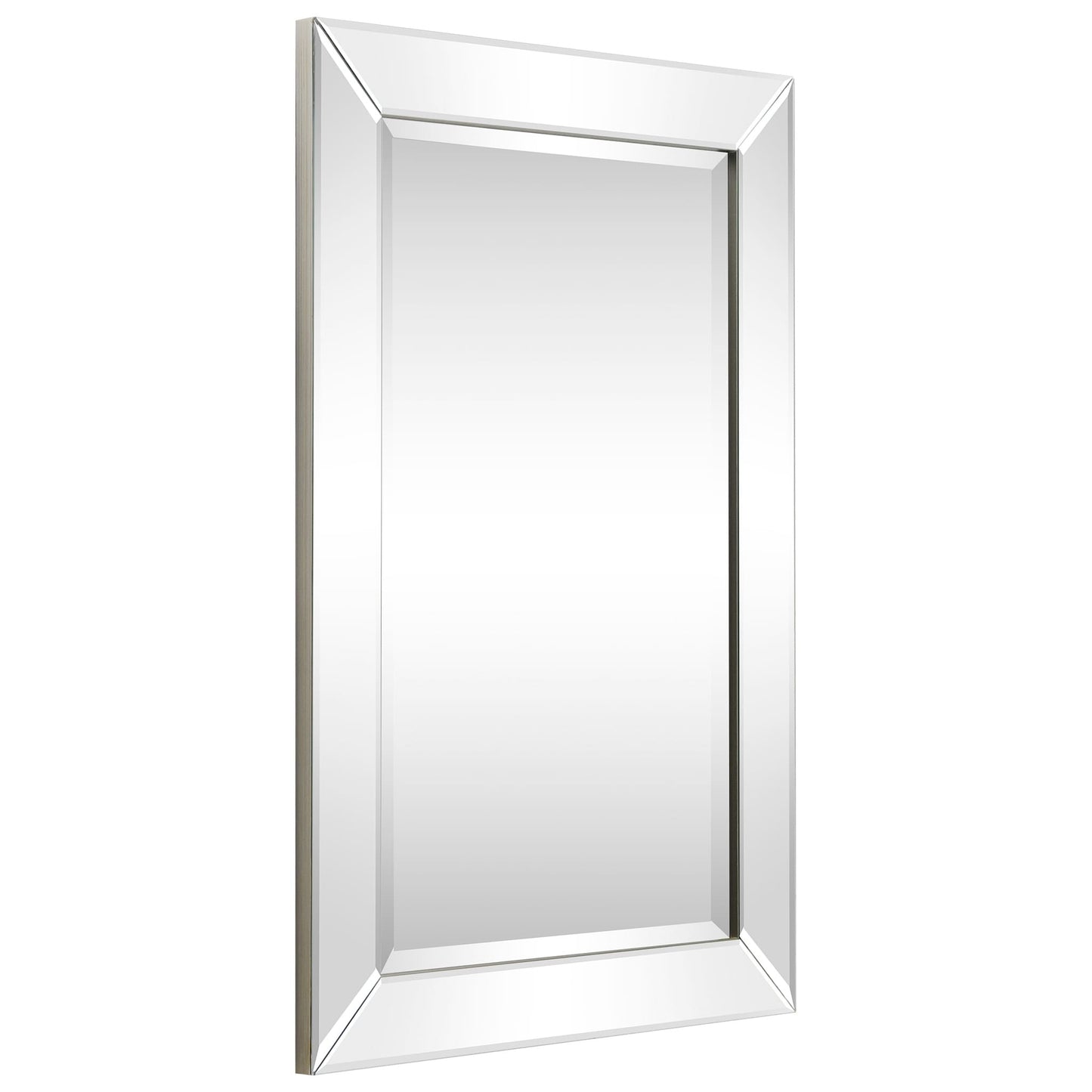 Specchio da parete rettangolare smussato trasparente HD per bagno, toeletta, specchi da camera da letto, 3 misure