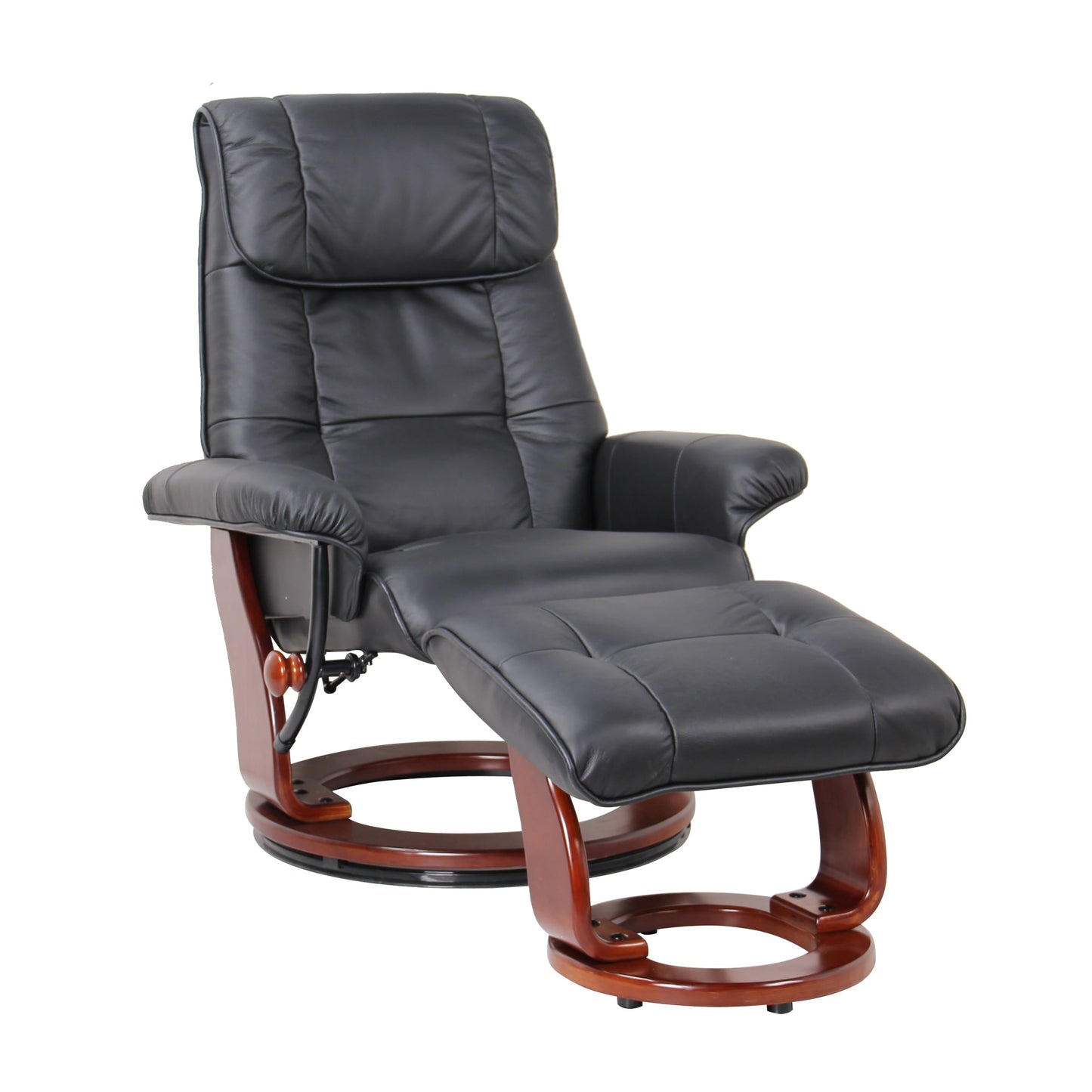 Poltrona reclinabile e pouf in pelle Copper Grove Serrat