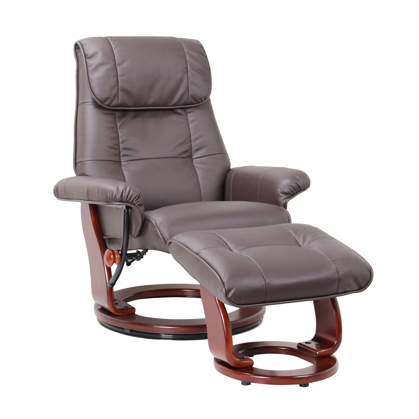 Poltrona reclinabile e pouf in pelle Copper Grove Serrat