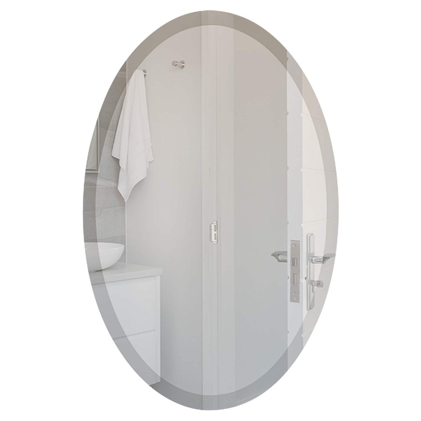 Specchio ovale Wells senza cornice bisellato