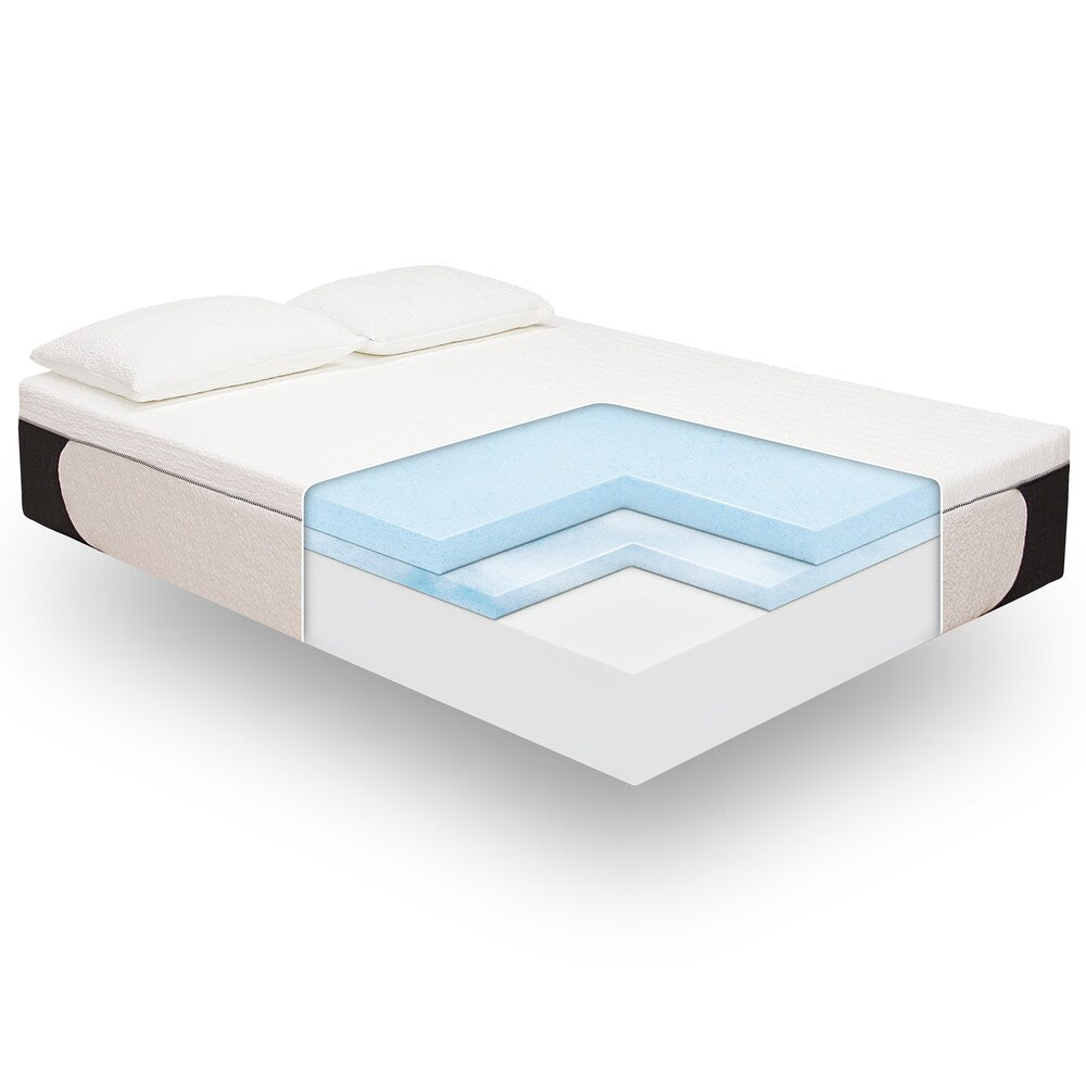 Materasso in memory foam Cool Gel da 14 pollici con cuscino Classic Brands - Bianco