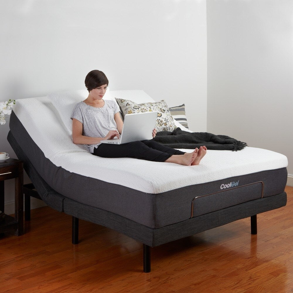 Materasso in memory foam gel Alese da 12 pollici e set letto regolabile Classic Brands