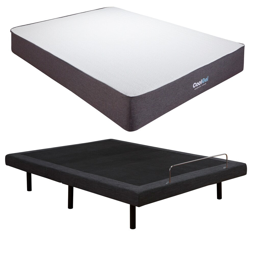 Materasso in memory foam gel Dahlia da 10,5 pollici e set letto regolabile Classic Brands