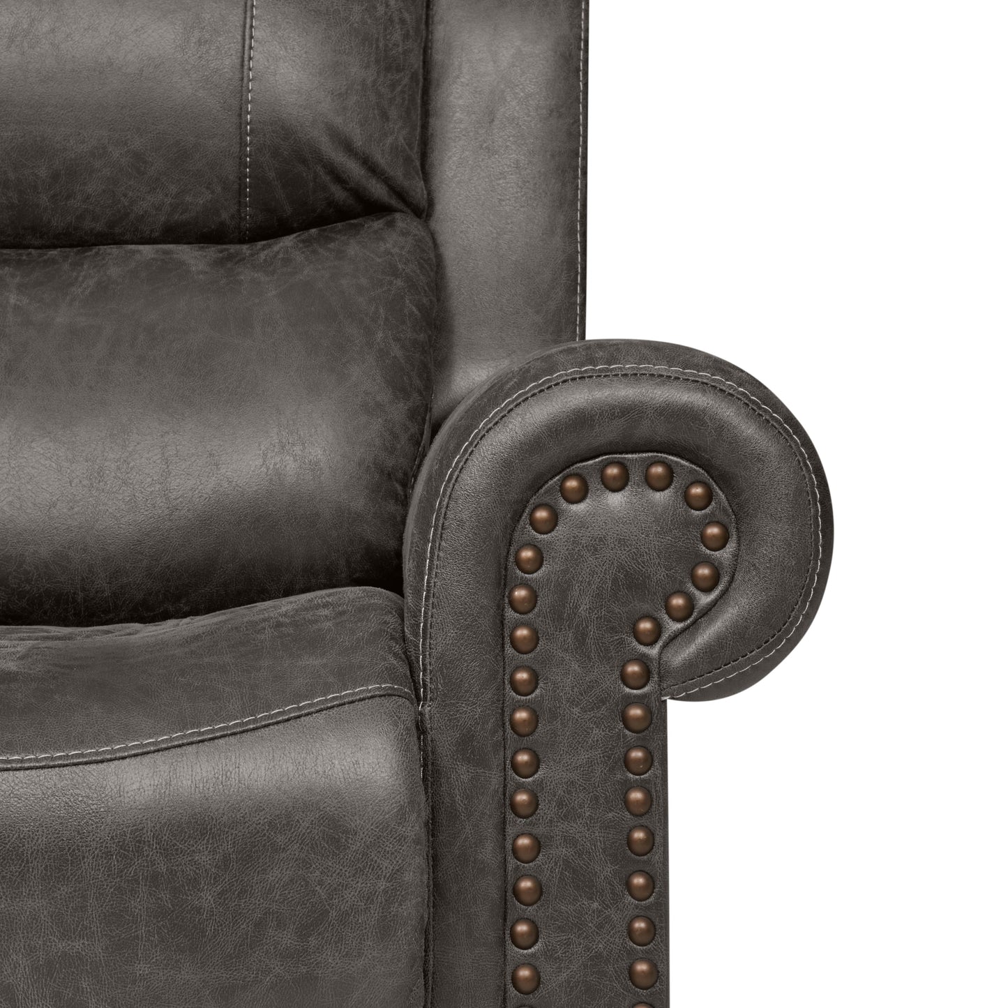 Poltrona reclinabile a dondolo con braccioli arrotolati extra large Copper Grove Dilsen