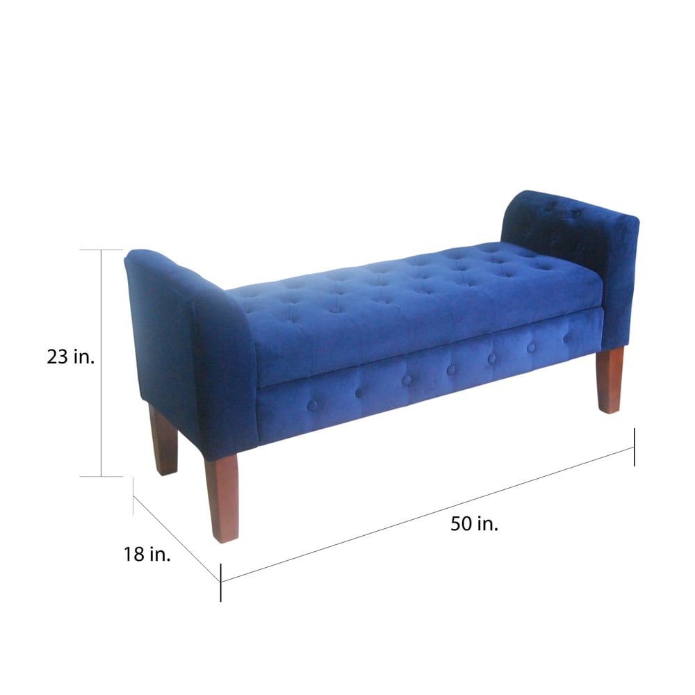 Panca/divano contenitore in velluto blu navy Malakoff Copper Grove