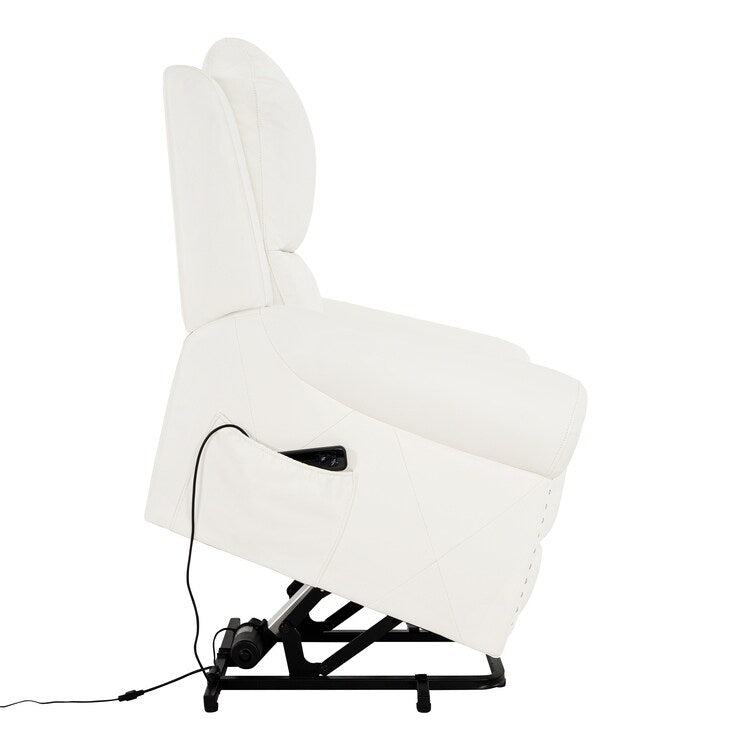 Poltrona reclinabile elettrica Air Leather Premium con poggiapiedi e telecomando