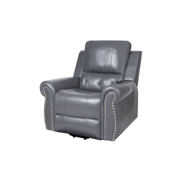 Poltrona reclinabile elettrica Air Leather Premium con poggiapiedi e telecomando