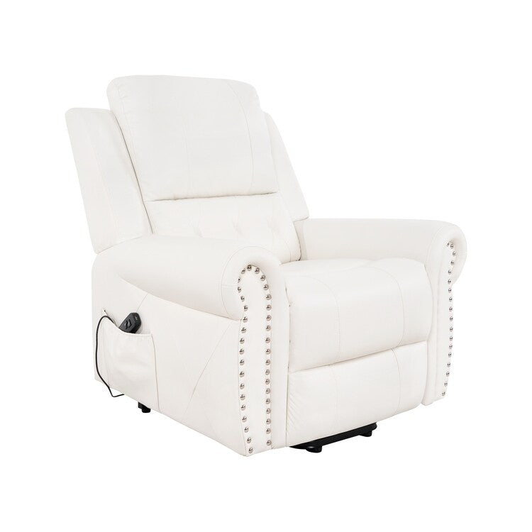 Poltrona reclinabile elettrica Air Leather Premium con poggiapiedi e telecomando