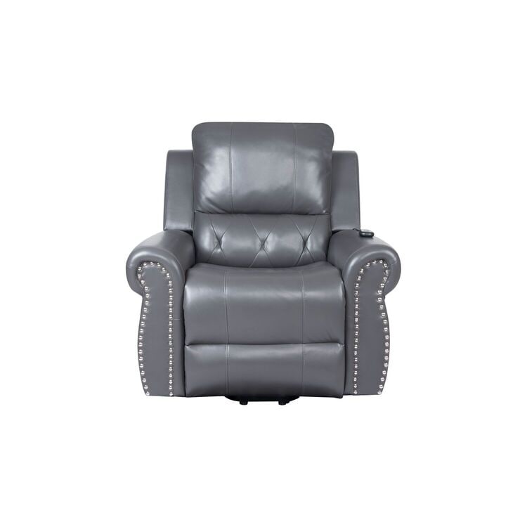Poltrona reclinabile elettrica Air Leather Premium con poggiapiedi e telecomando