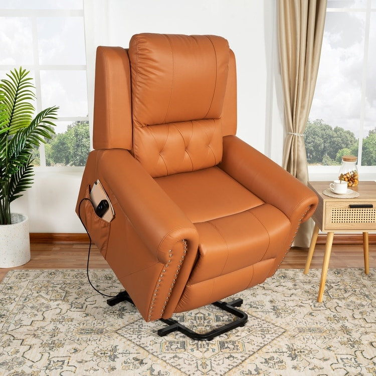 Poltrona reclinabile elettrica Air Leather Premium con poggiapiedi e telecomando