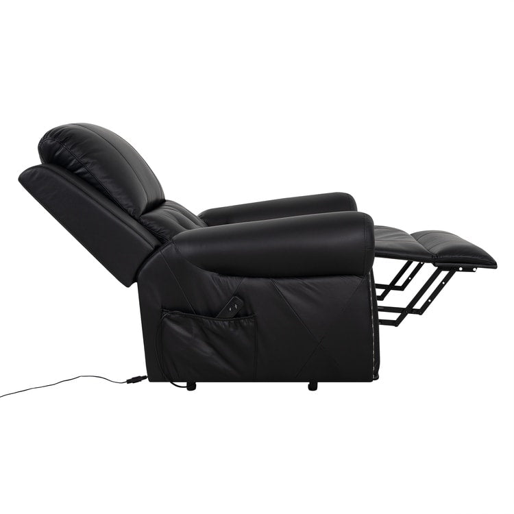 Poltrona reclinabile elettrica Air Leather Premium con poggiapiedi e telecomando