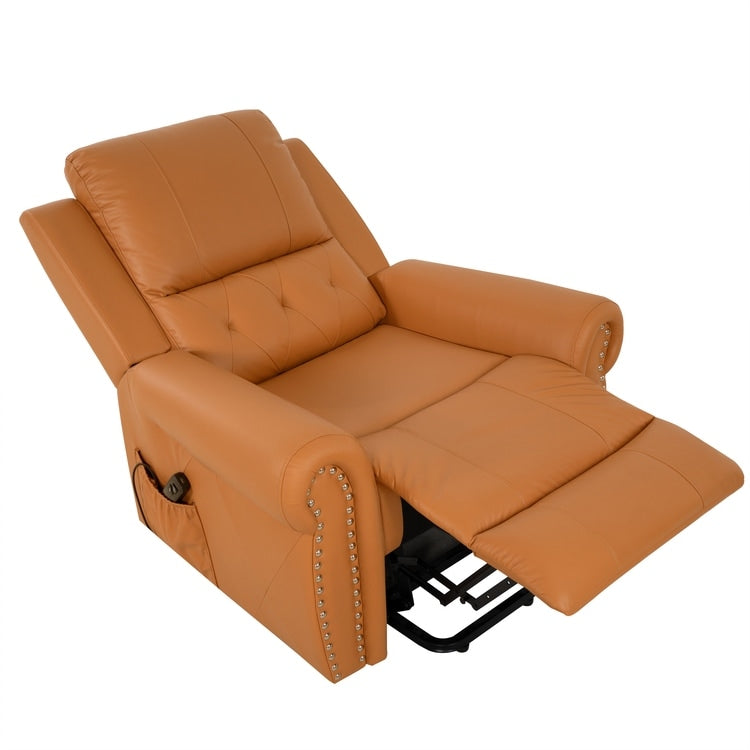 Poltrona reclinabile elettrica Air Leather Premium con poggiapiedi e telecomando
