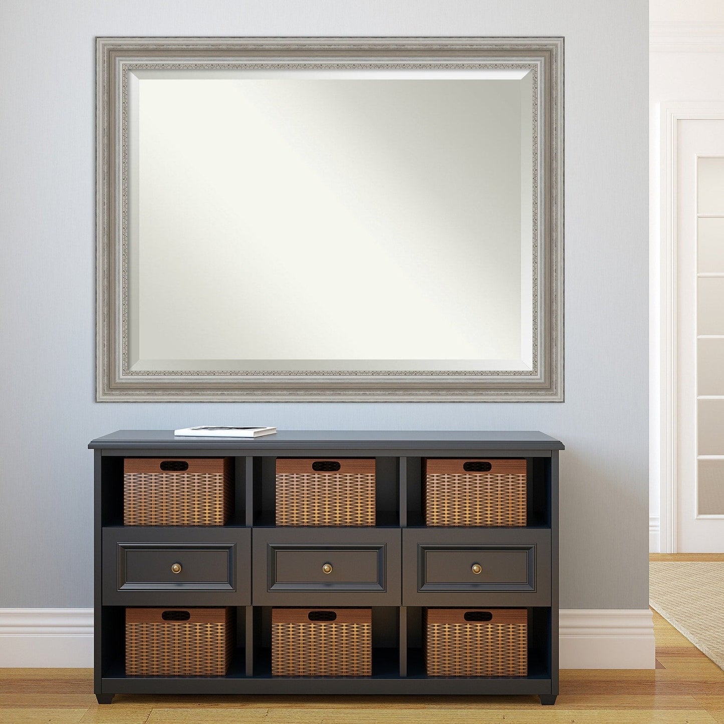 Specchio da parete per bagno bisellato - Cornice argento Parlor