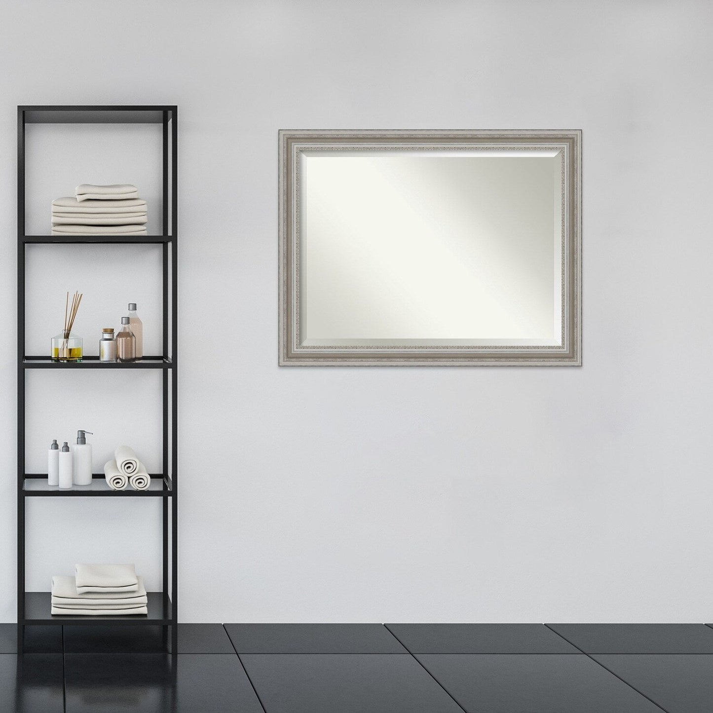Specchio da parete per bagno bisellato - Cornice argento Parlor