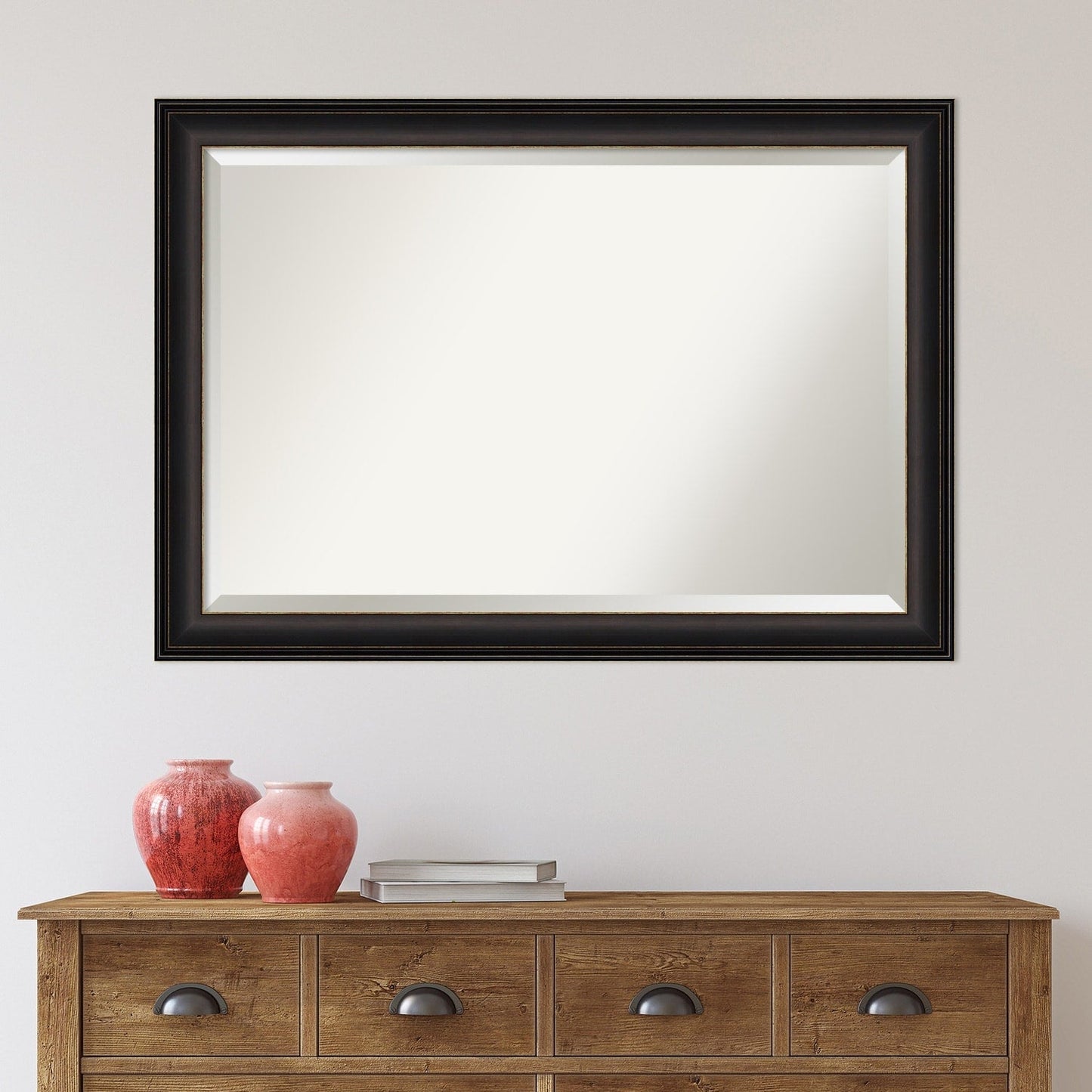Specchio da parete per bagno bisellato - Cornice in bronzo oliato Trio - Cornice in bronzo oliato Trio