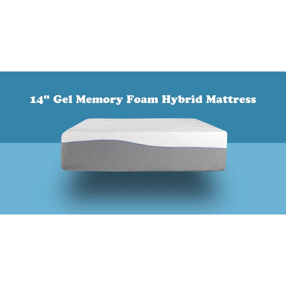 Materasso ibrido Twin XL Kruger 14 Medium, memory foam, molle insacchettate, fodera rimovibile, supporto per bordi, gel rinfrescante