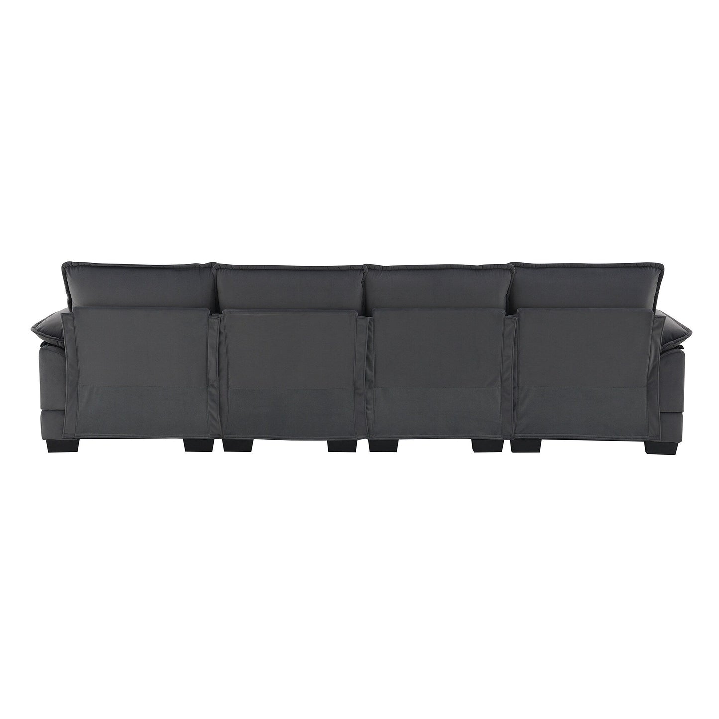 Divano componibile a U con cuscini in vita, divano simmetrico imbottito a 6 posti, divano letto con chaise longue