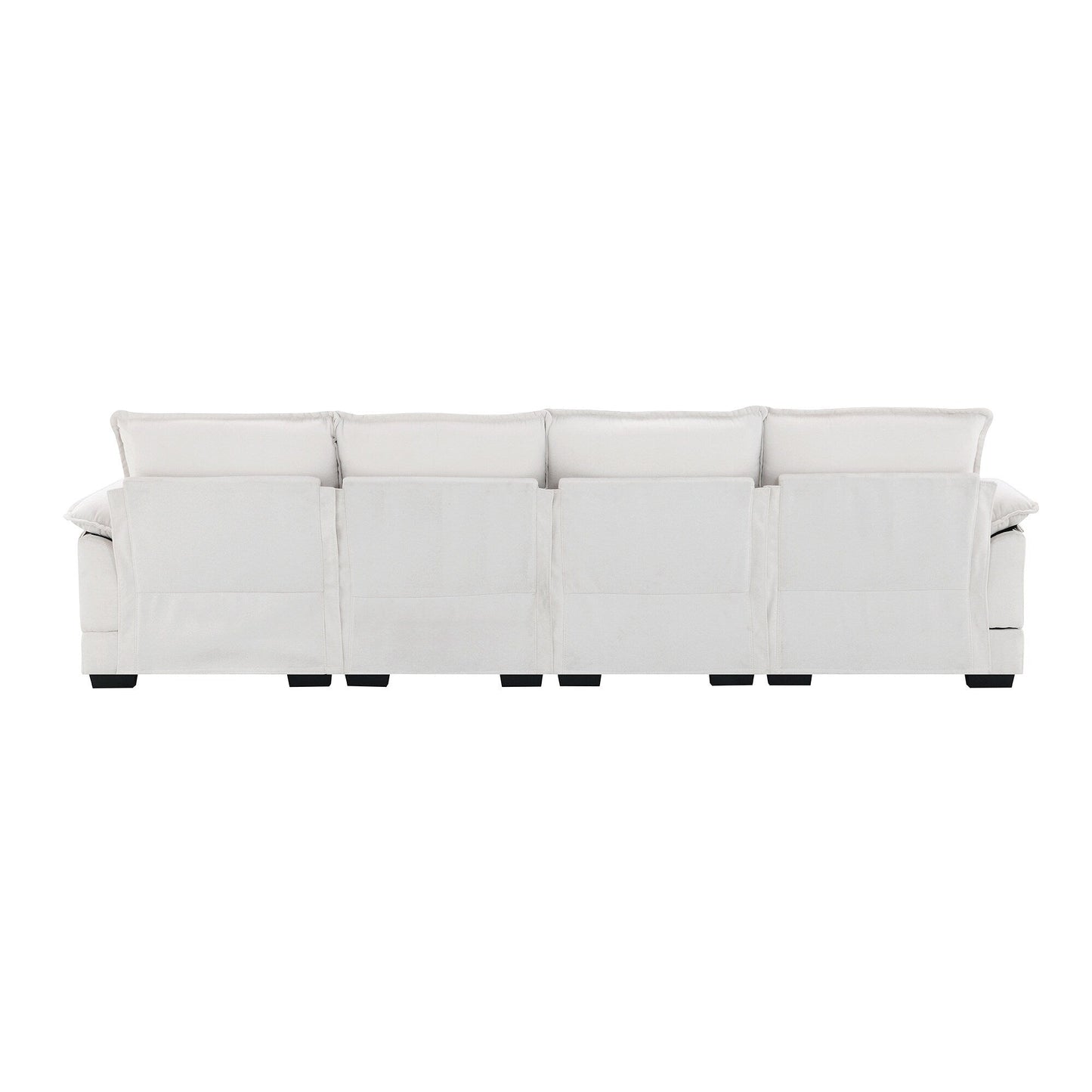 Divano componibile a U con cuscini in vita, divano simmetrico imbottito a 6 posti, divano letto con chaise longue