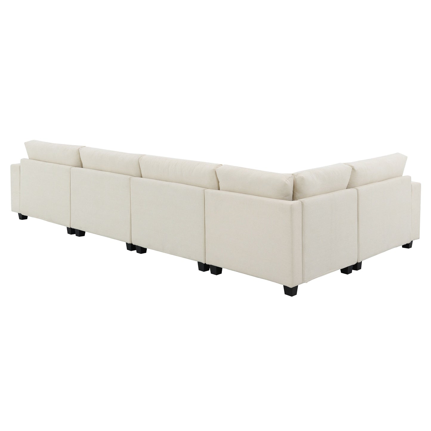 Divano componibile a U, set di divani in ciniglia con pouf, braccioli nascosti e portabicchieri, porte di ricarica USB