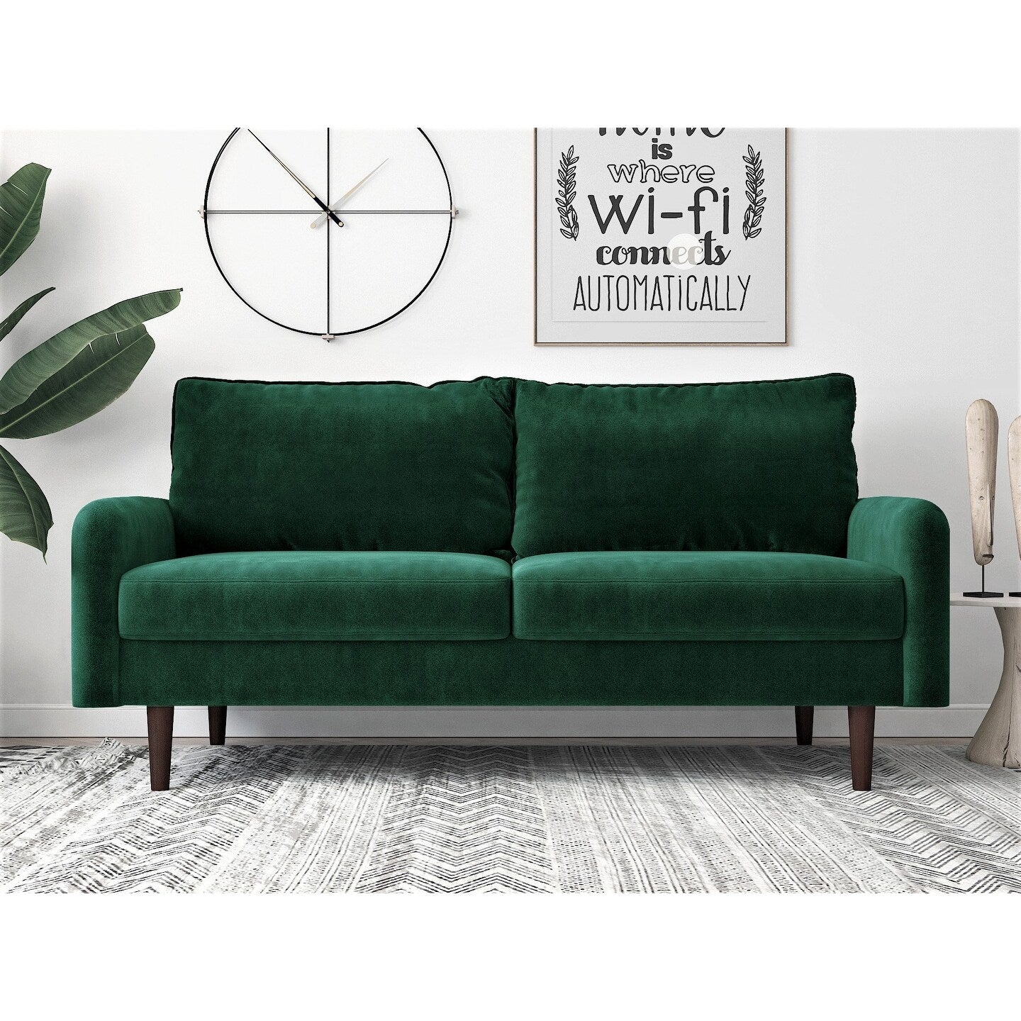 Divano in velluto con gambe affusolate US Pride Furnitirue da 70''W