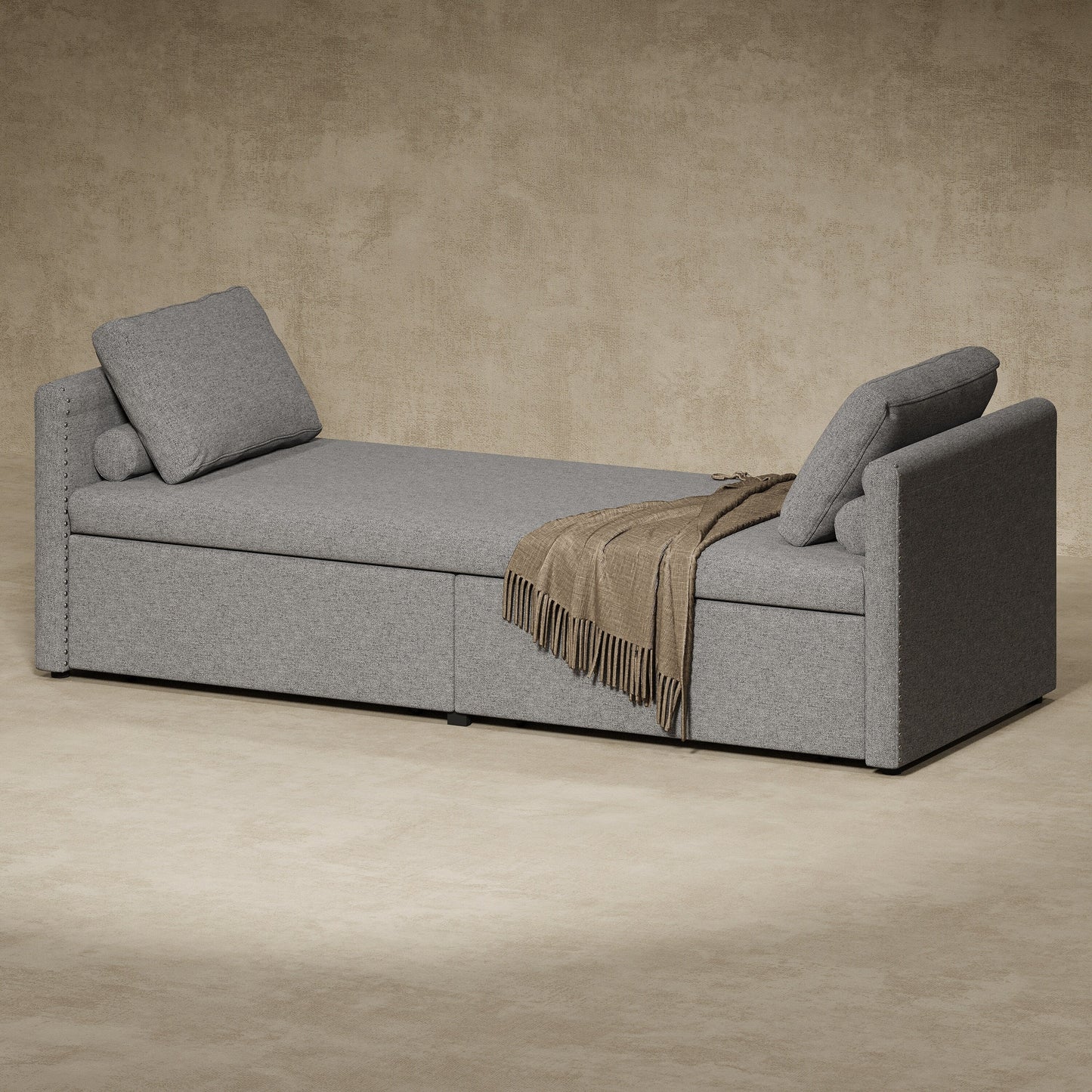 Chaise longue imbottita con 2 cassetti di Harper&Bright Designs