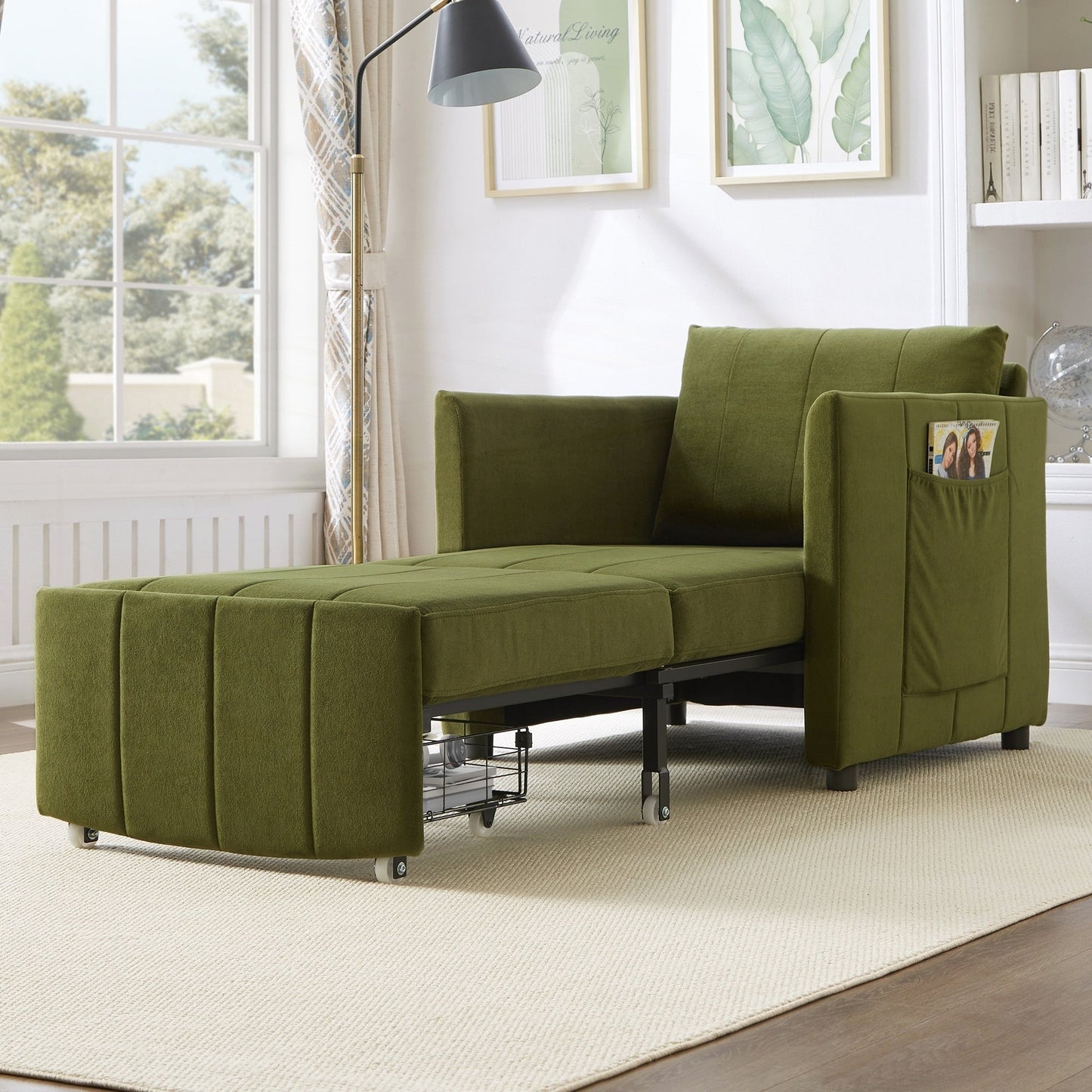Divano letto imbottito trasformabile
