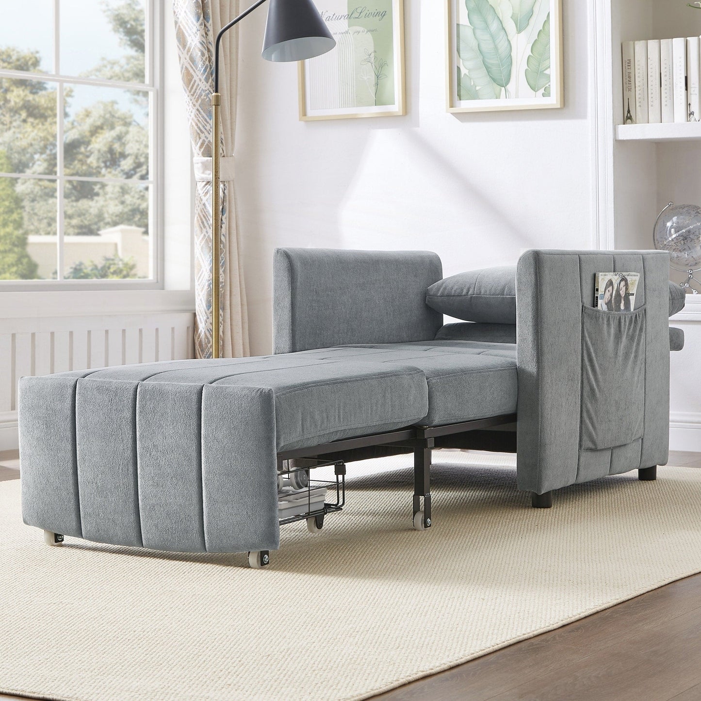 Divano letto imbottito trasformabile