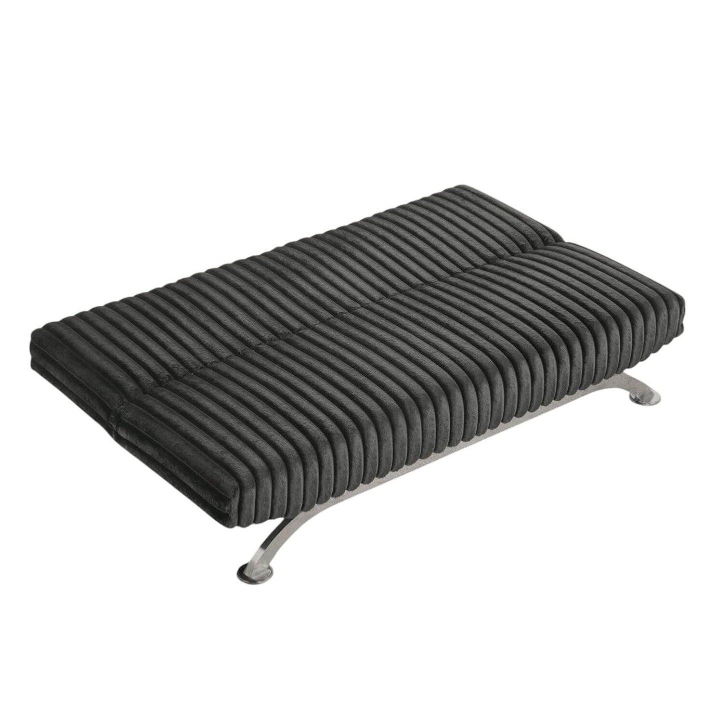Divano letto futon imbottito con schienale trapuntato verticale
