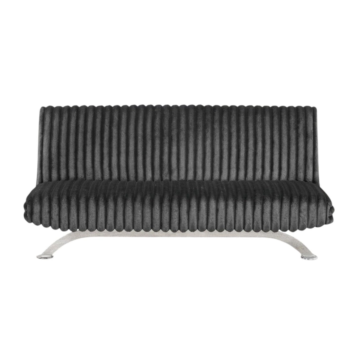 Divano letto futon imbottito con schienale trapuntato verticale