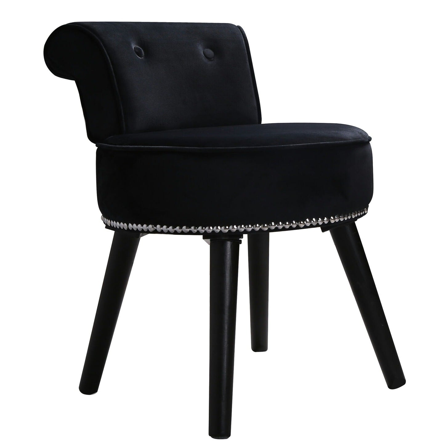 Sedia da trucco VEIKOUS con schienale basso e gambe in legno - 17,3 x 15,7 x 25,1