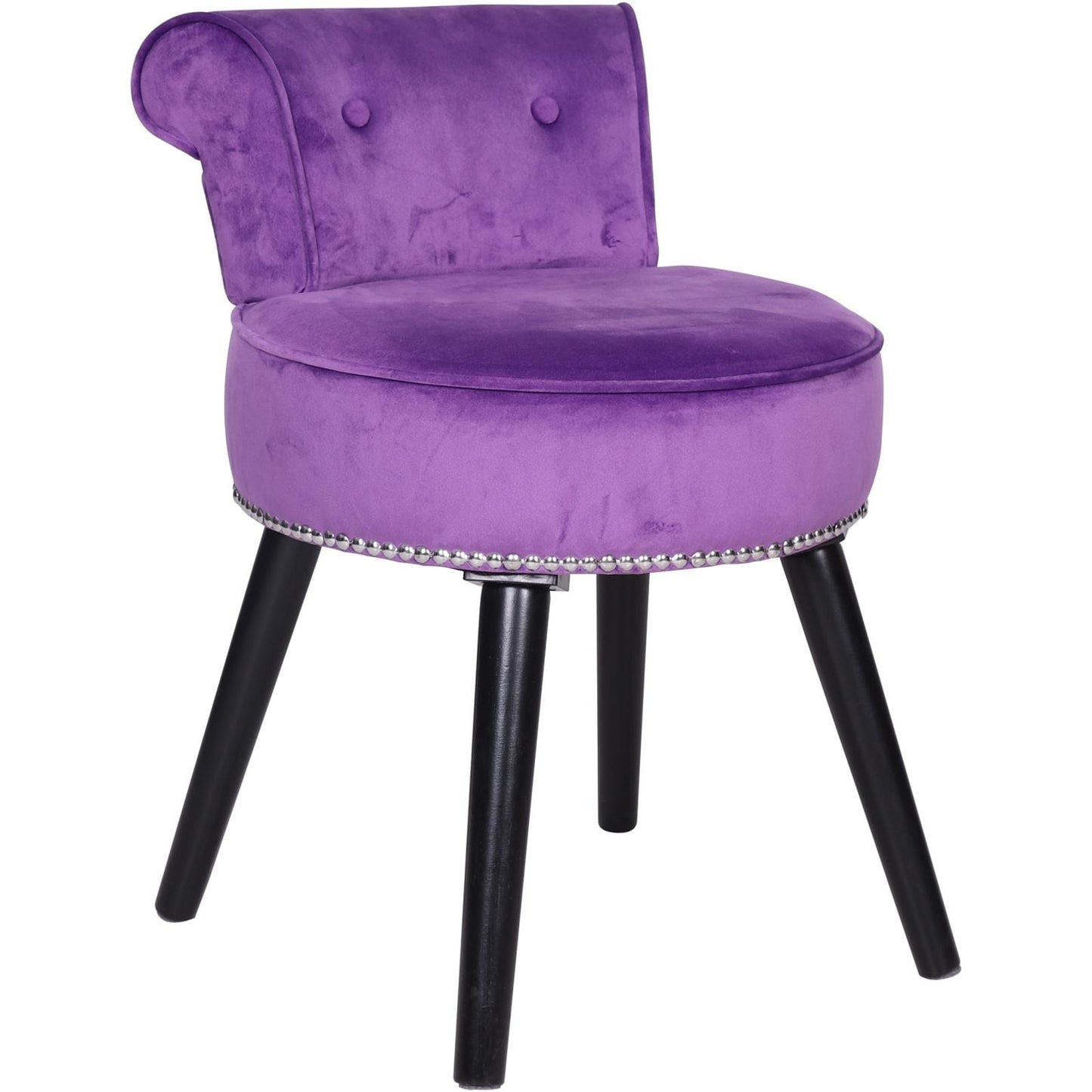 Sedia da trucco VEIKOUS con schienale basso e gambe in legno - 17,3 x 15,7 x 25,1
