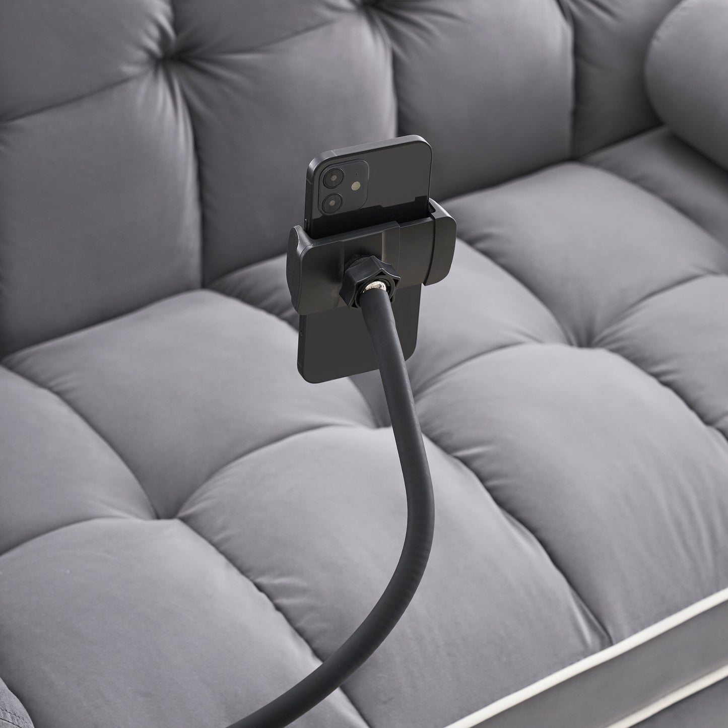 Divano letto convertibile in velluto da 55'' a 2 posti con letto estraibile, reclinazione regolabile, tasche laterali e porta telefono