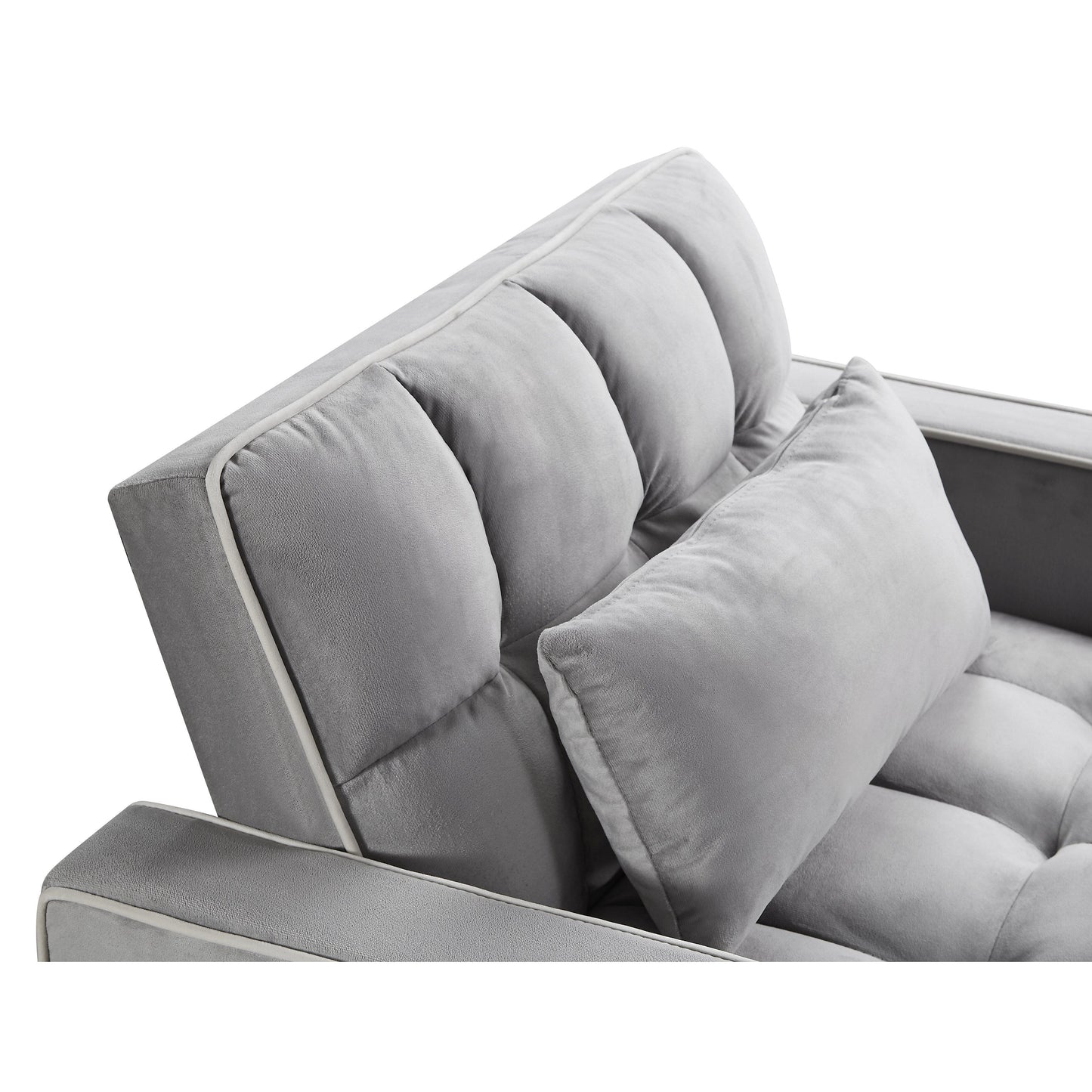 Divano letto singolo in velluto con porta di ricarica USB