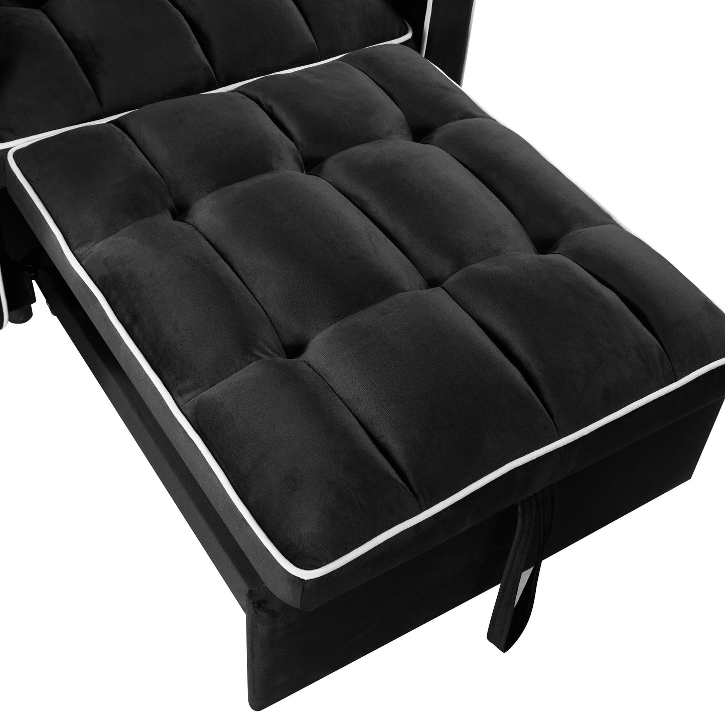 Divano letto singolo in velluto con porta di ricarica USB