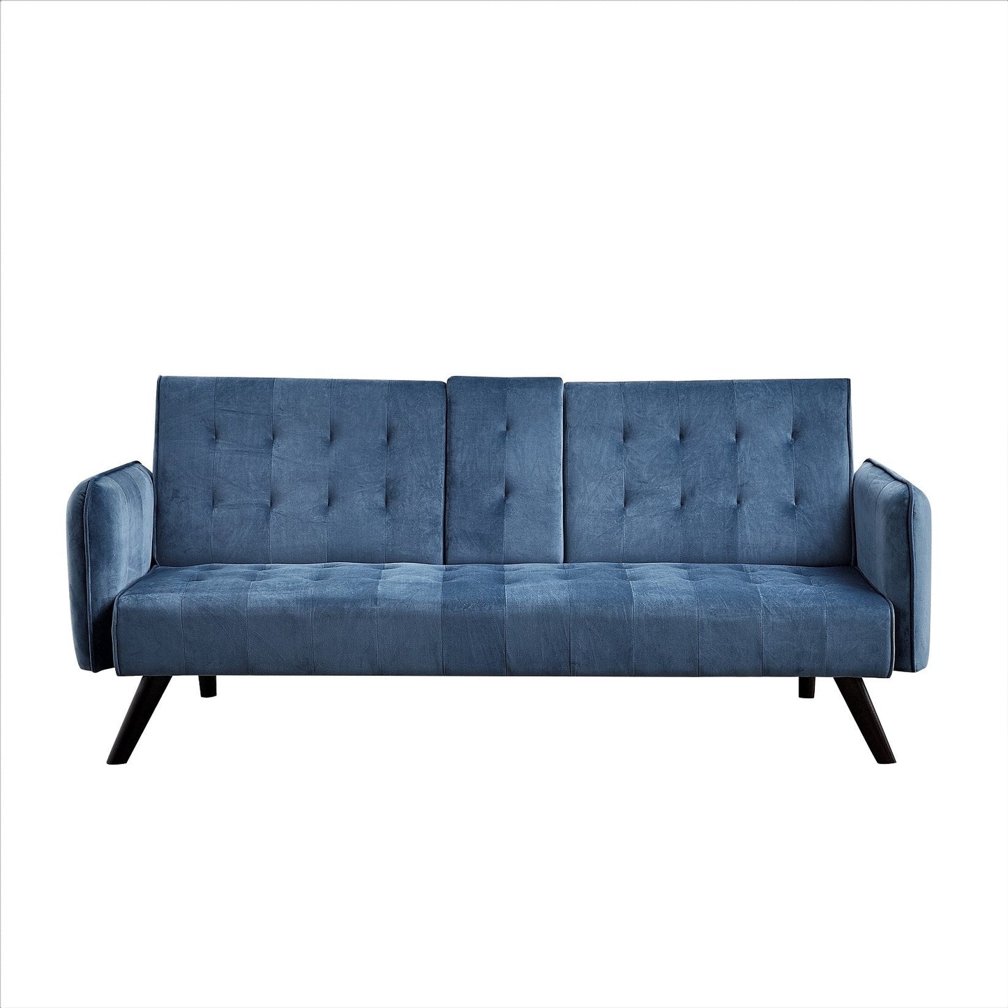 Divano letto futon pieghevole convertibile rivestito in velluto con 2 portabicchieri per soggiorno compatto