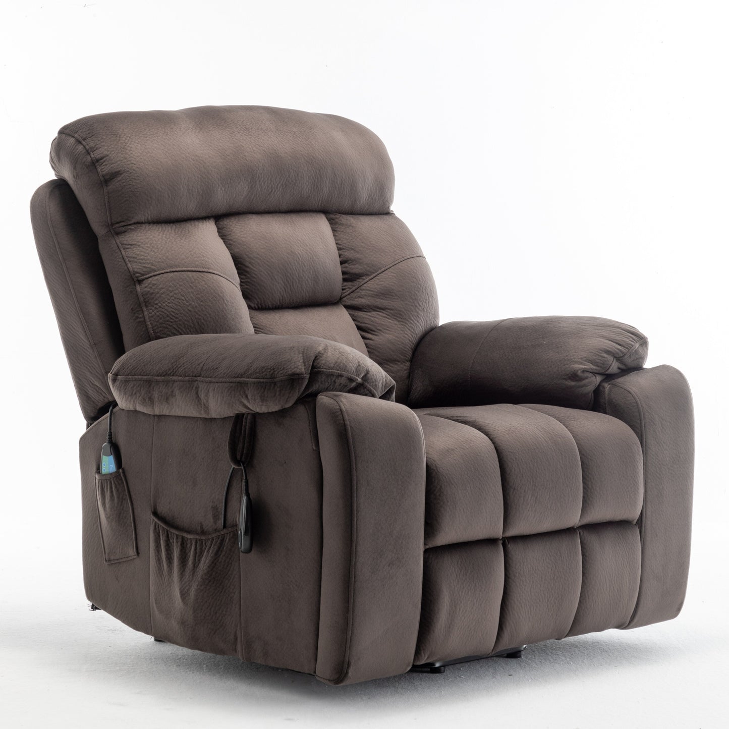 Poltrona reclinabile elettrica Velvet Wide con riscaldamento, massaggio e motore silenzioso