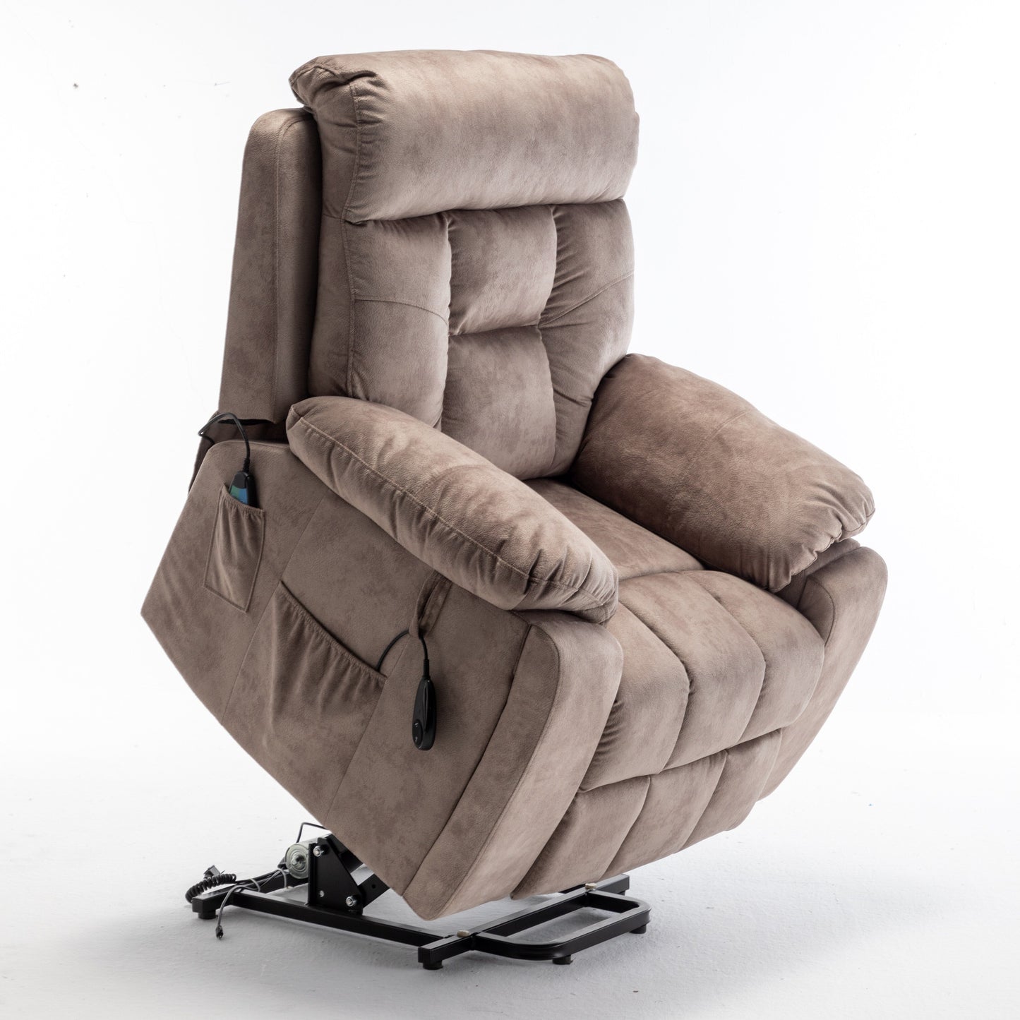 Poltrona reclinabile elettrica Velvet Wide con riscaldamento, massaggio e motore silenzioso