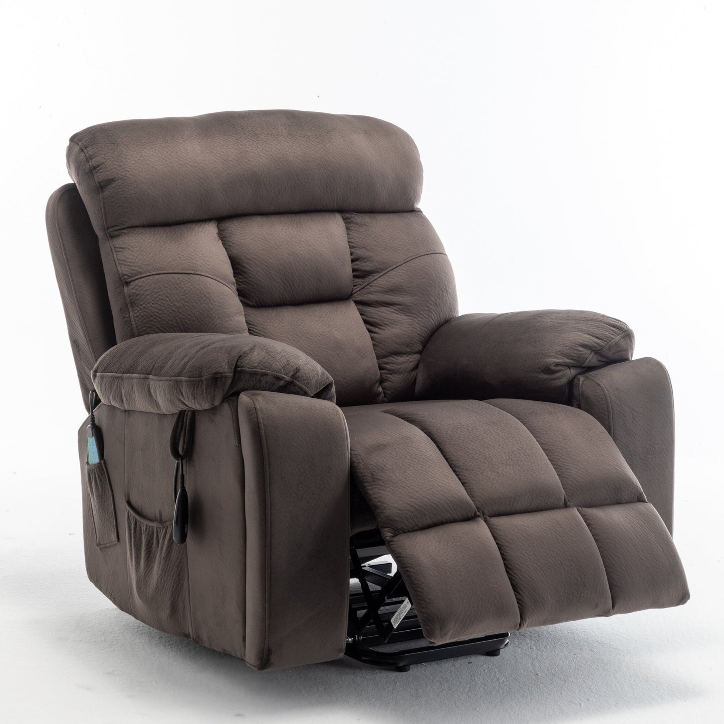 Poltrona reclinabile elettrica Velvet Wide con riscaldamento, massaggio e motore silenzioso