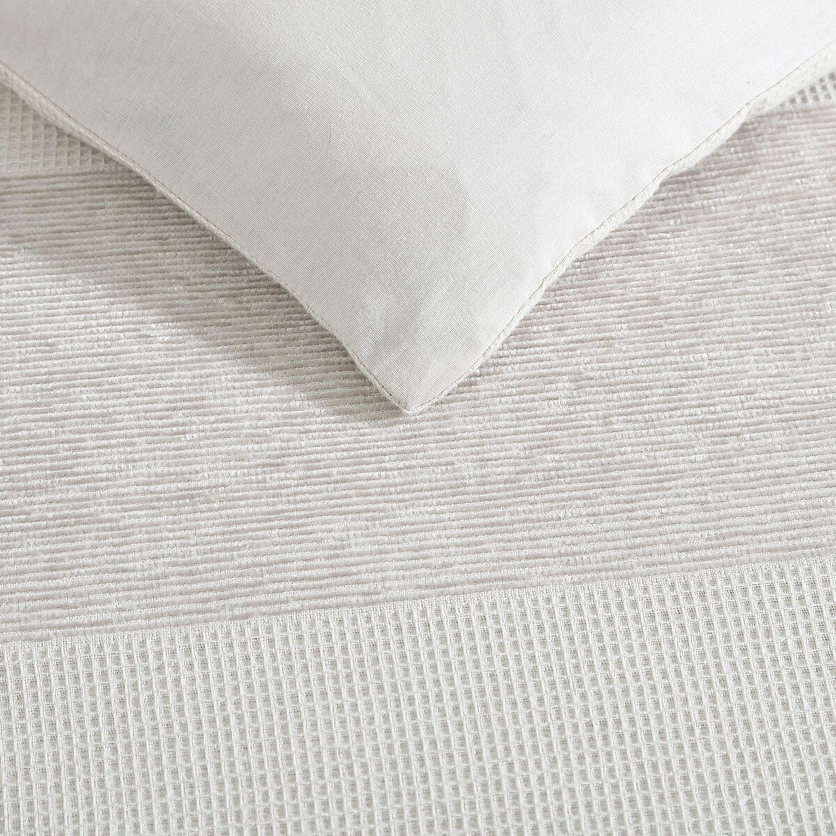 Set copripiumino beige a righe in ciniglia Vera Wang