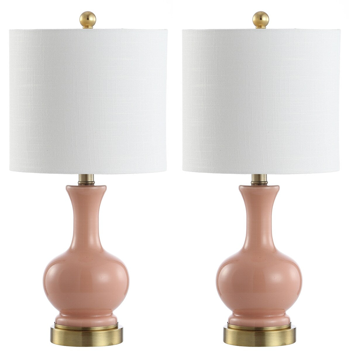 Lampada da tavolo a LED in vetro/metallo Vermont 22, bianca (set da 2) di JONATHAN Y
