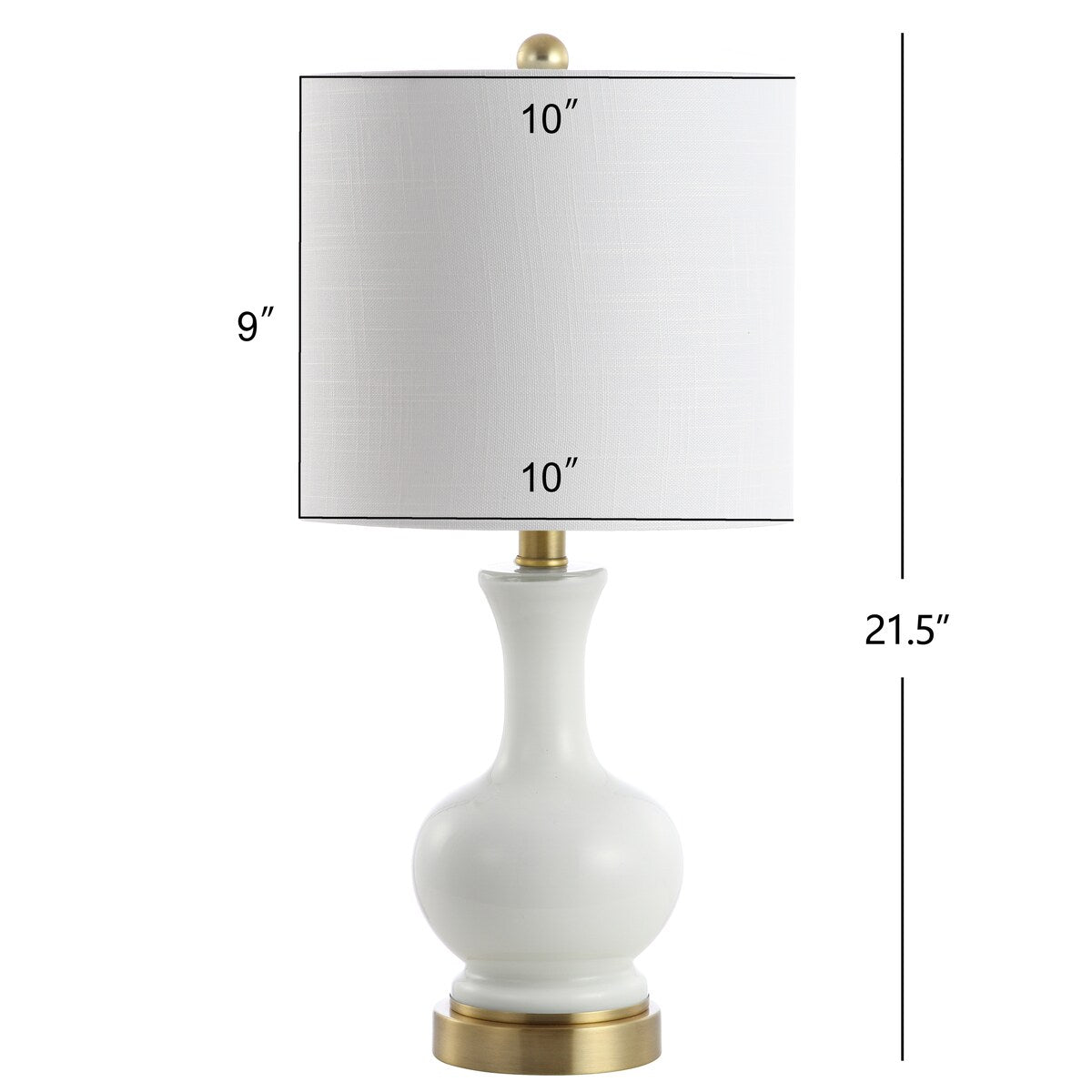 Lampada da tavolo a LED in vetro/metallo Vermont 22, bianca (set da 2) di JONATHAN Y
