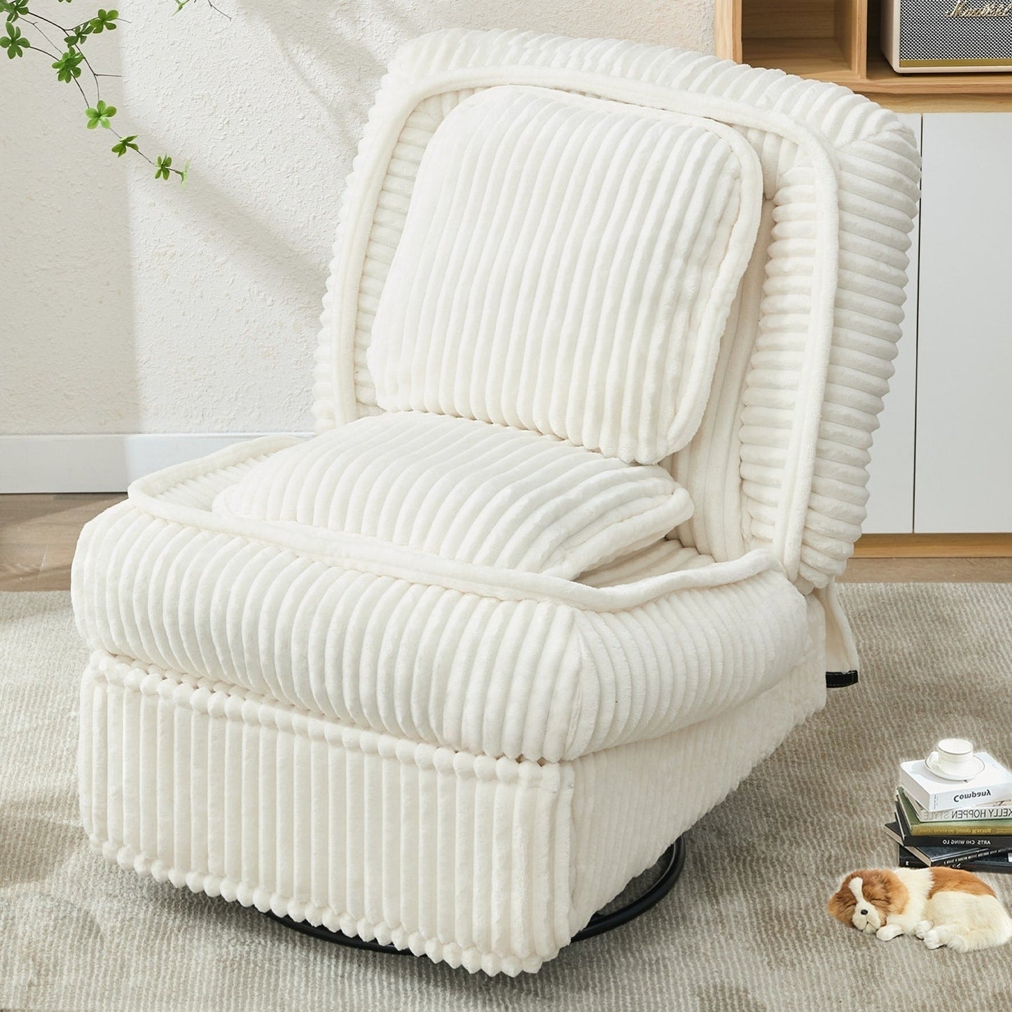 Divano reclinabile versatile in velluto a coste per relax e comfort