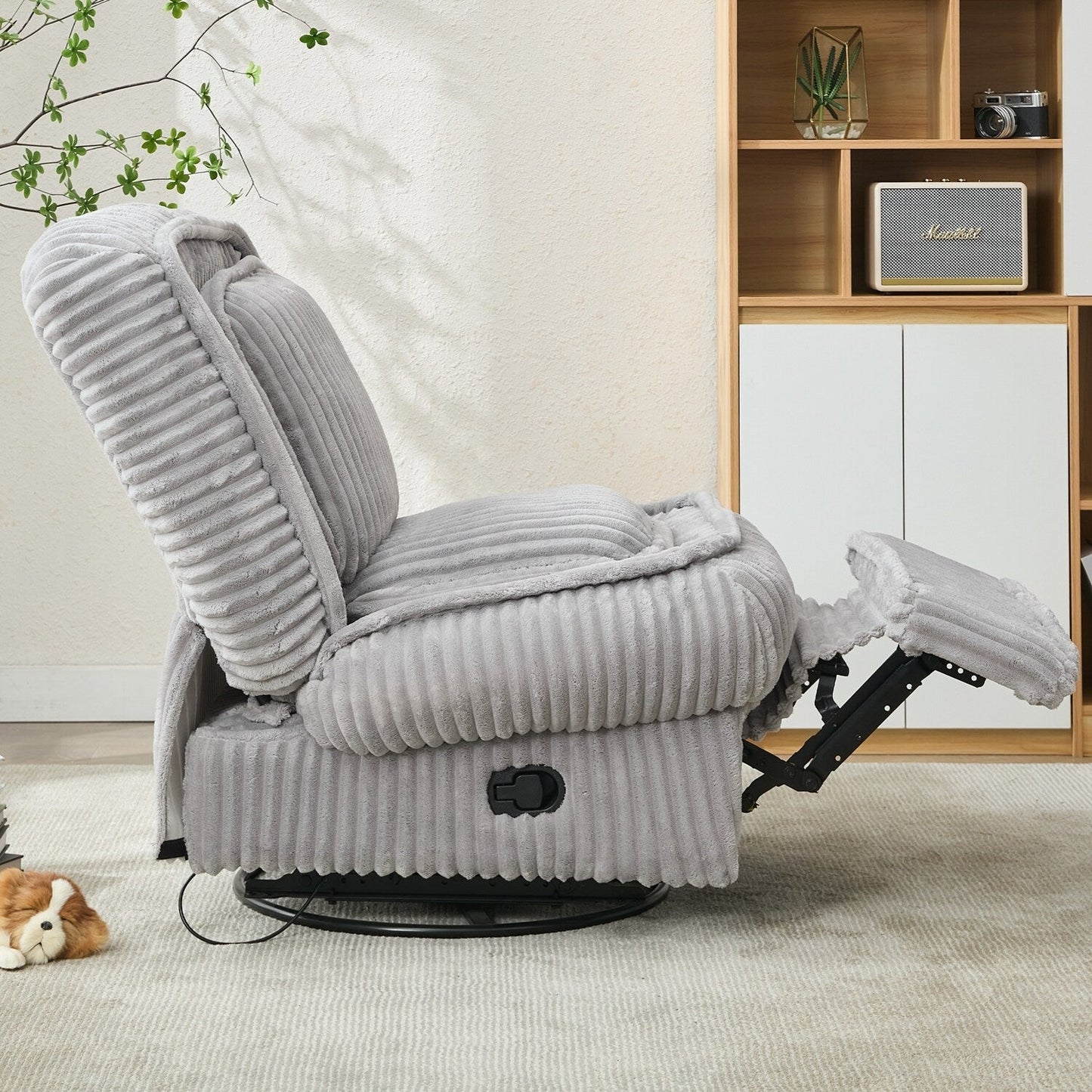 Divano reclinabile versatile in velluto a coste per relax e comfort